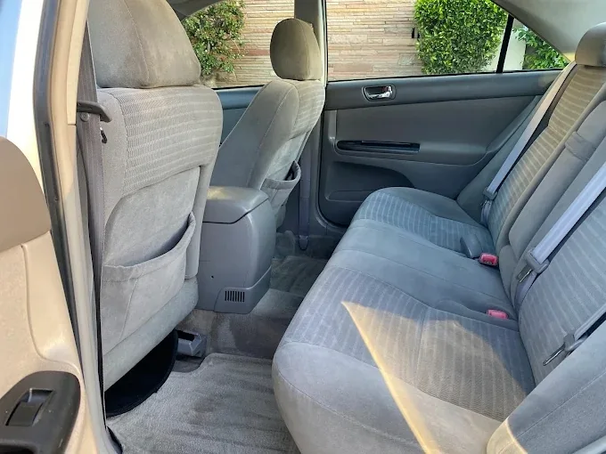 Freshly cleaned rear seats and carpet after a full interior detail
